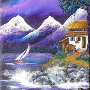 PINK SAIL AND WHITE PEAKS